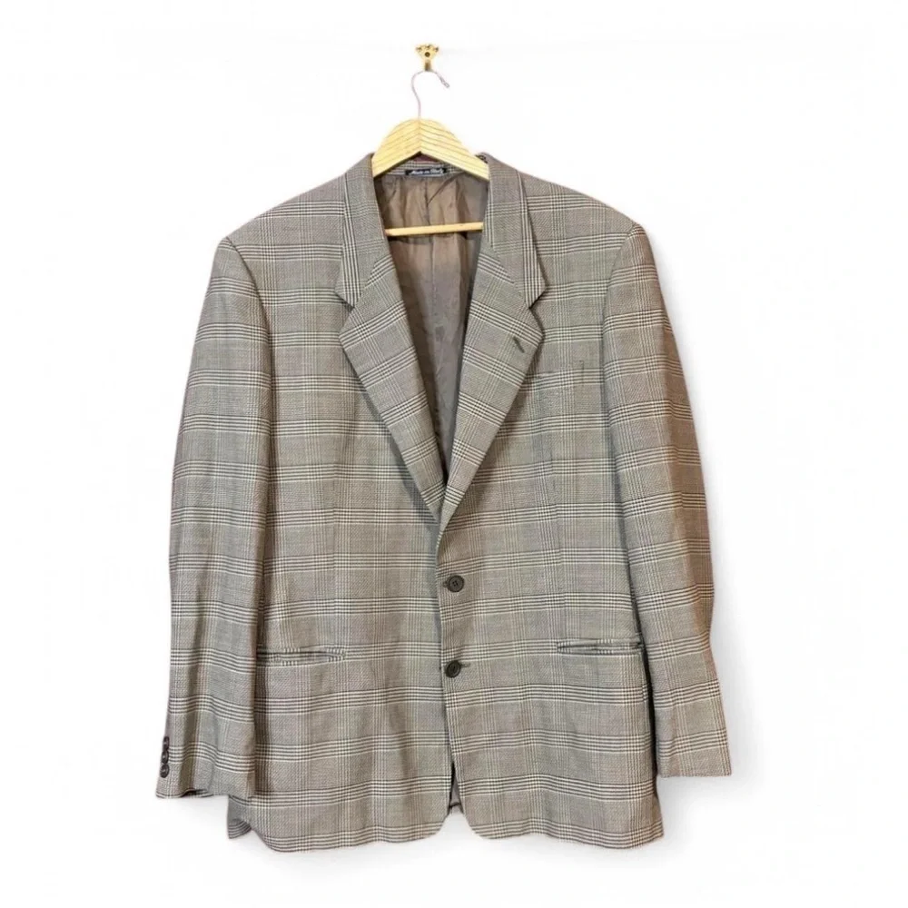 VTG Giorgio Armani Le Collezioni Blazer 42L Wool Blend Oversized Y2K Academia